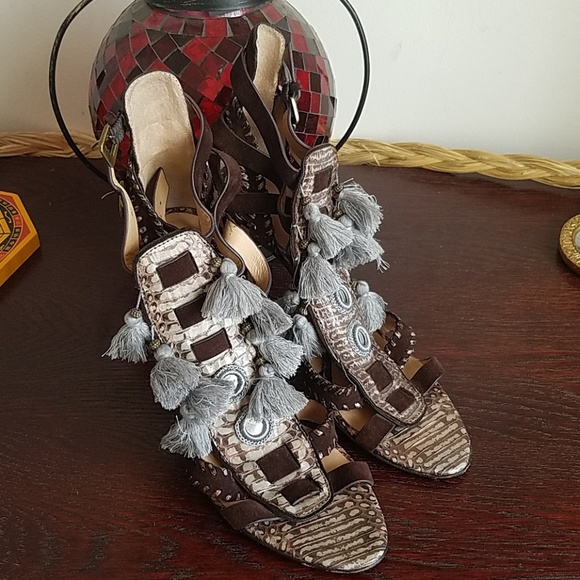 Kotur Sold out snake suede heels sz 7 - Picture 4 of 8